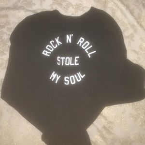 rock n roll stole my soul cropped long sleeve